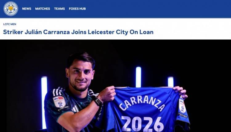 官方：阿根廷前锋卡兰萨从费耶诺德租借到莱斯特城，为期一个赛季